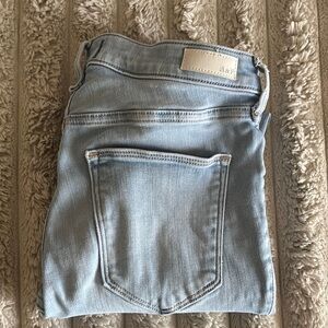 Vintage Abercrombie & Fitch Women's Light Blue Skinny Jeans Size 6 Short